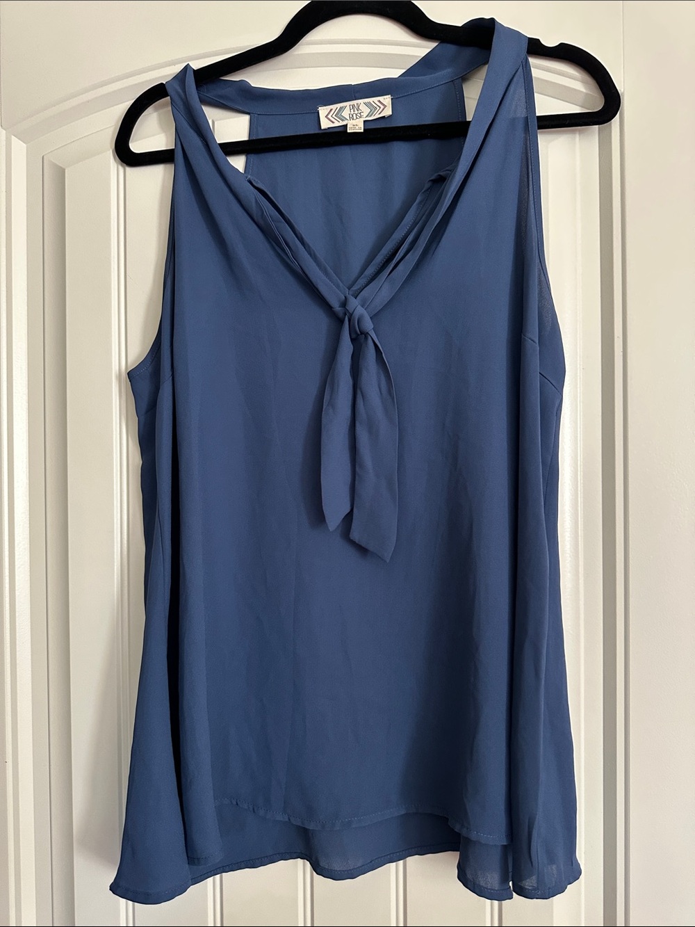 Dusty Blue Tie-Neck Sleeveless Camisole